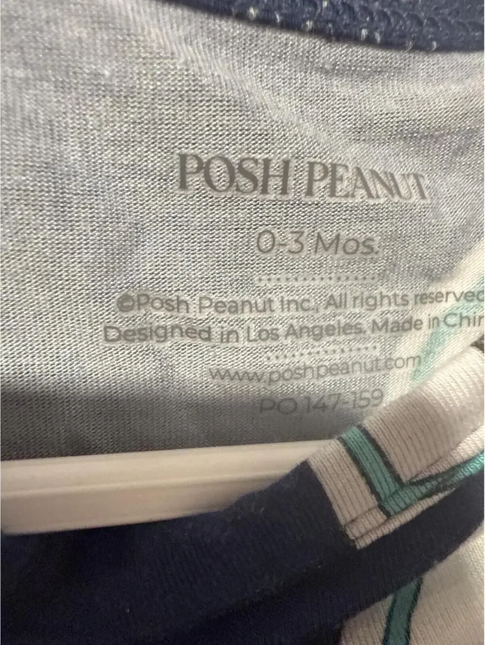 Posh Peanut Navy Basketball Print Baby Sleeper Gown 0-3 Months